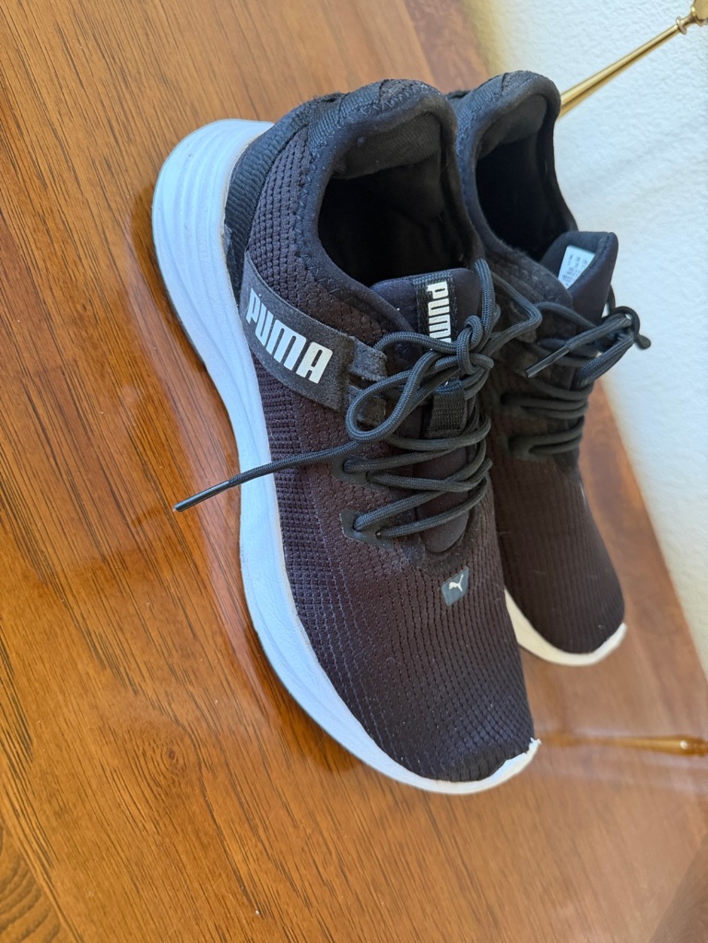 BACK TO SCHOOL SALE Puma Women’s Black Mesh Knit Lace-Up Sneakers Size 7.5 - Picture 7 of 10
